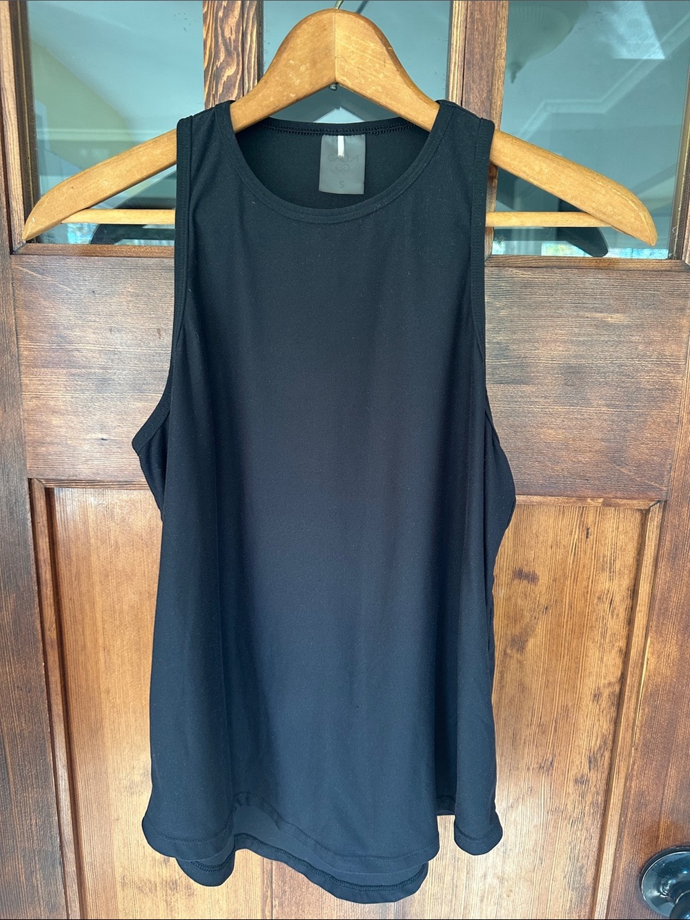 CALIA LustraLux Cutaway Tank Top Black Crew Neck Athletic Workout Size S